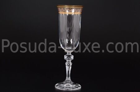 Набор фужеров Crystalex Bohemia Кристина Золотой Лист V-D 150 мл(6 шт)